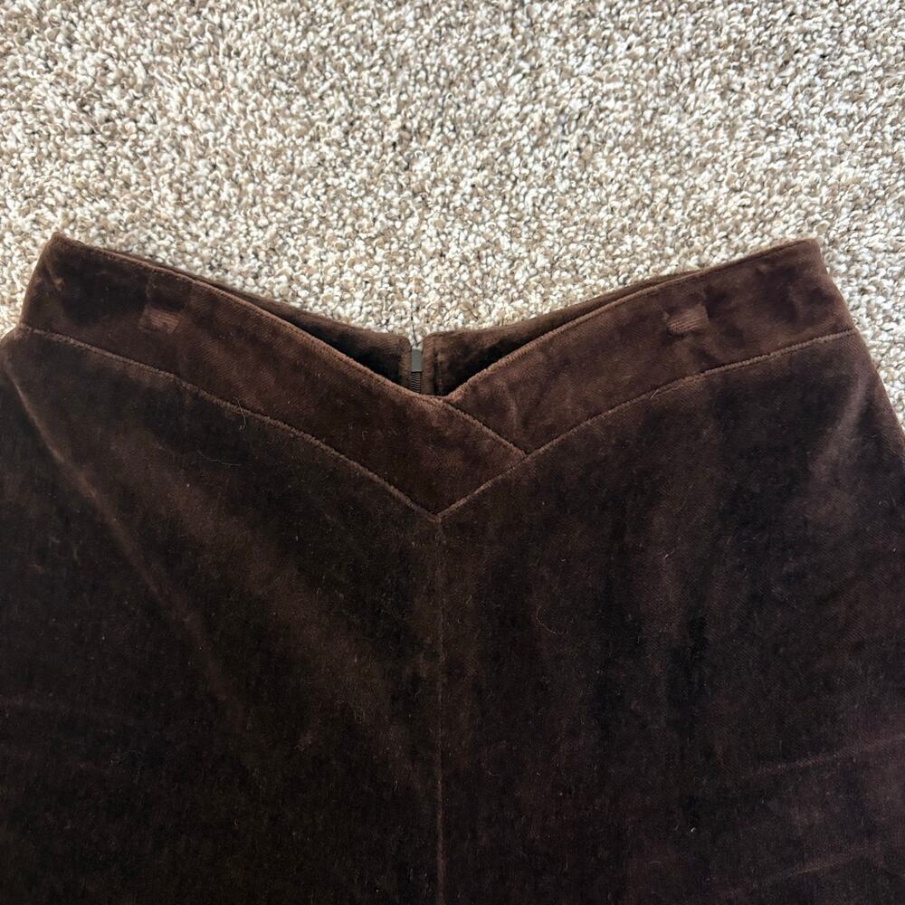 Vintage 70s Rosner Cotton Velvet Wide Leg Slacks West German High Rise Brown 8 - Picture 2 of 10